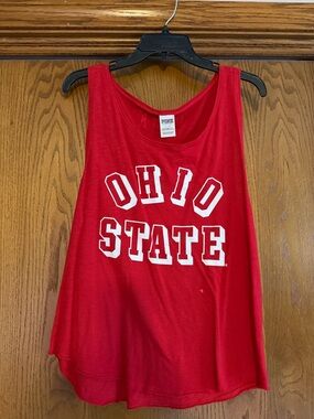 PINK Ohio State Red Women's Tank Top - University Lettering